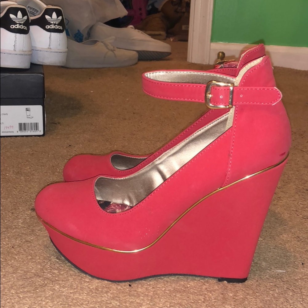 Vintage Red Wedge Heels